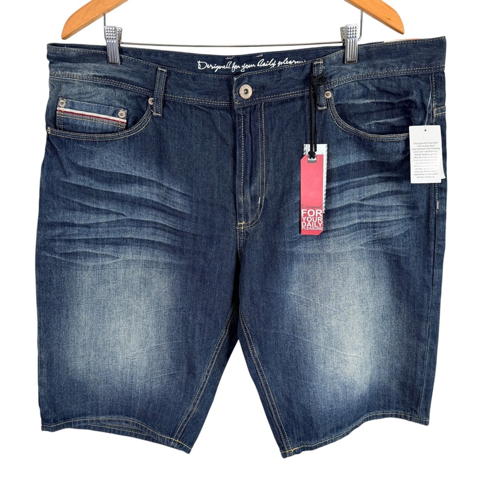 i Jeans by Buffalo Spencer-X Denim Jean Shorts Mens 40 Blue Faded‎ Stretch